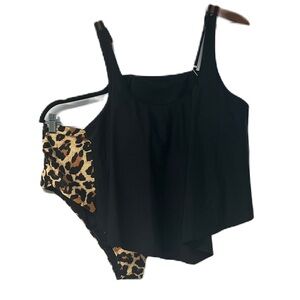 SoupFone Woman's 2 piece bikini leopard NWT XXL